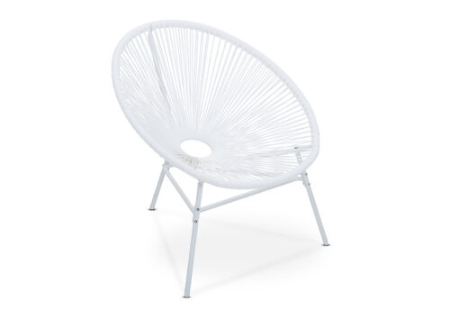 White wire sun chair for outdoor relaxing